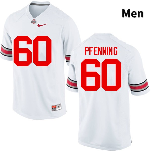 Ohio State Buckeyes Blake Pfenning Men's #60 White Game Stitched College Football Jersey